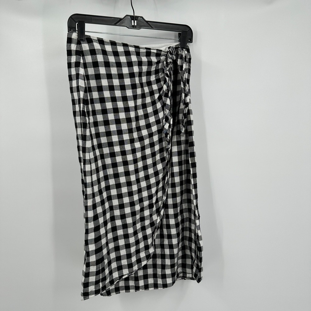Madewell Womens Cottagecore Skirt Size 6 Gingham Check Wrap Midi Picnic Prairie